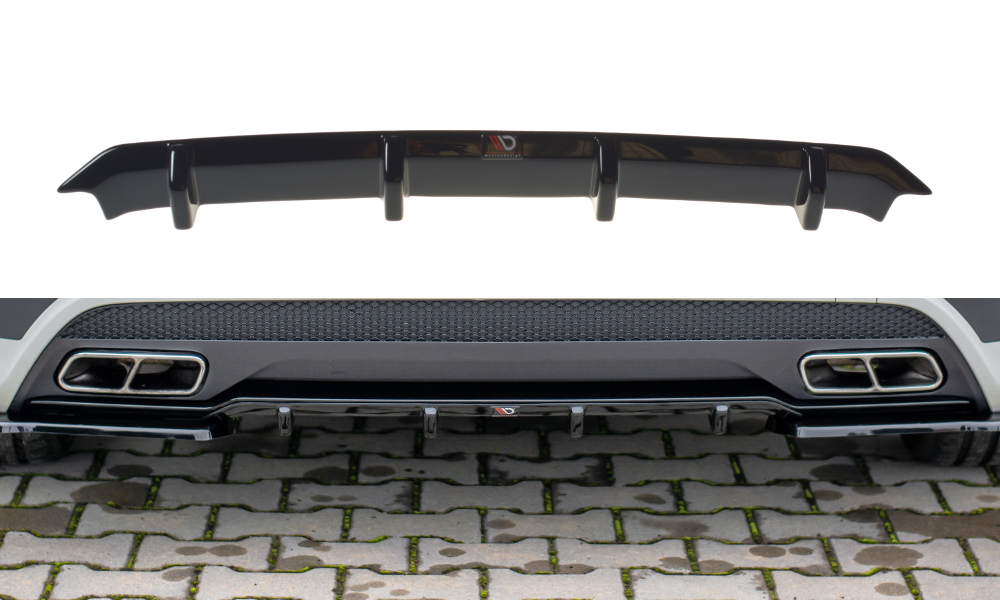 Diffuser passend voor Mercedes W176 A45 AMG Glans Zwart