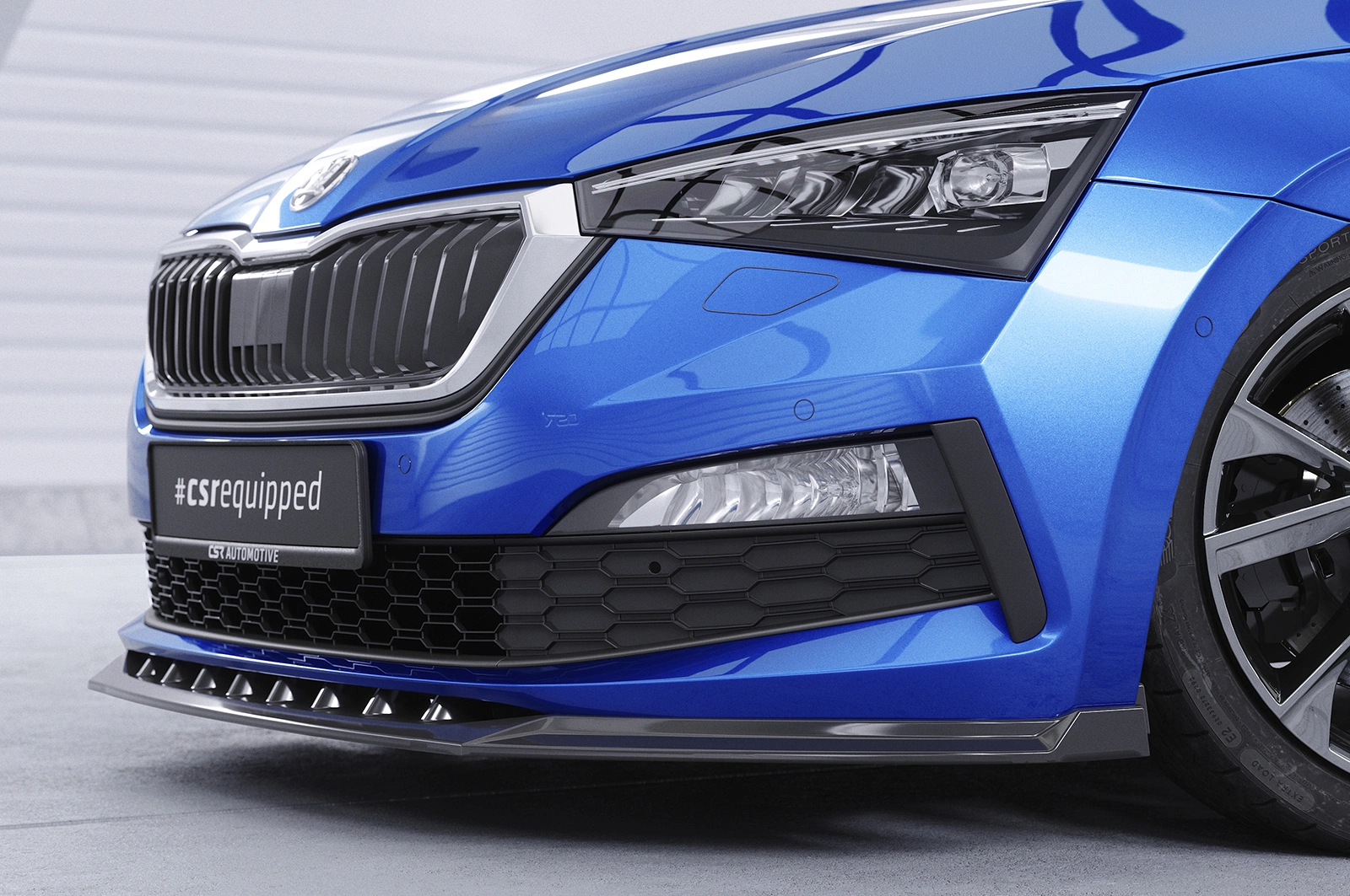 Voorspoiler passend voor Skoda Scala 2019-2023 – Glans Zwart
