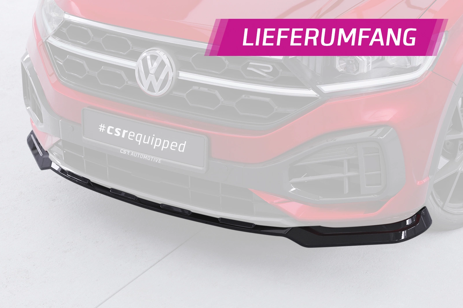 Voorspoiler passend voor VW T-Roc (A1) R-Line Glans Zwart Facelift - CSR Design