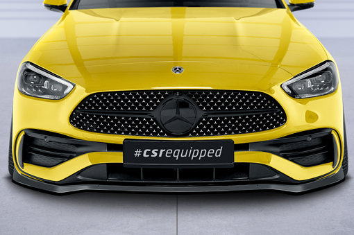 Voorspoiler passend voor Mercedes C Klasse W206 AMG Pakket CSR Glans Zwart