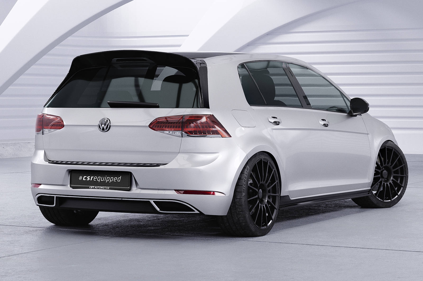 Spoiler passend voor Volkswagen Golf 7 Clubsport Look CSR Glans Zwart