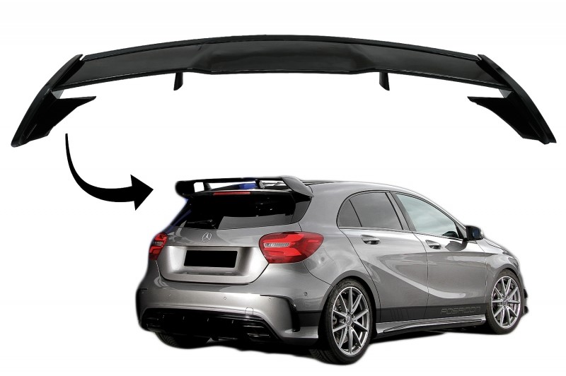DakSpoiler passend voor Mercedes W176 A45 look Piano Black