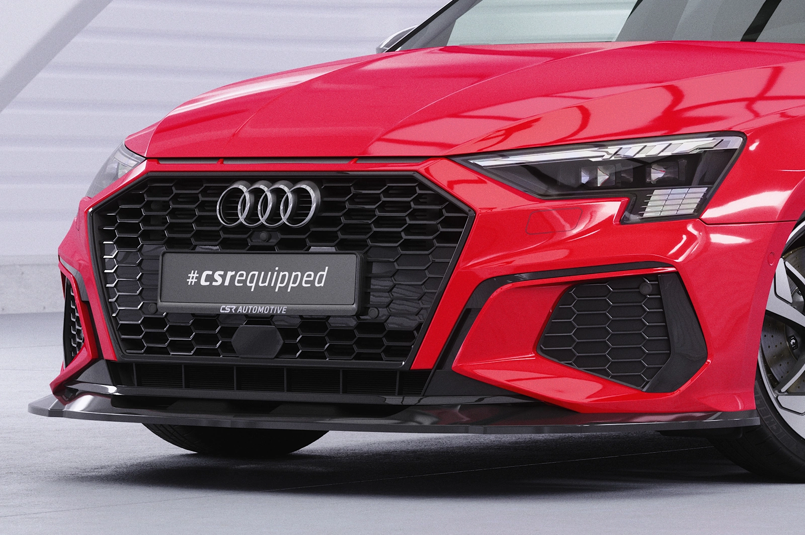 Voorspoiler passend voor Audi A3 8Y S-Line / S3 8Y glans zwart
