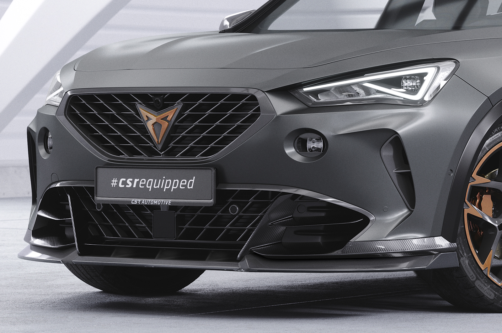 Voorspoiler passend voor Cupra Formentor VZ5 CSR Glans Zwart