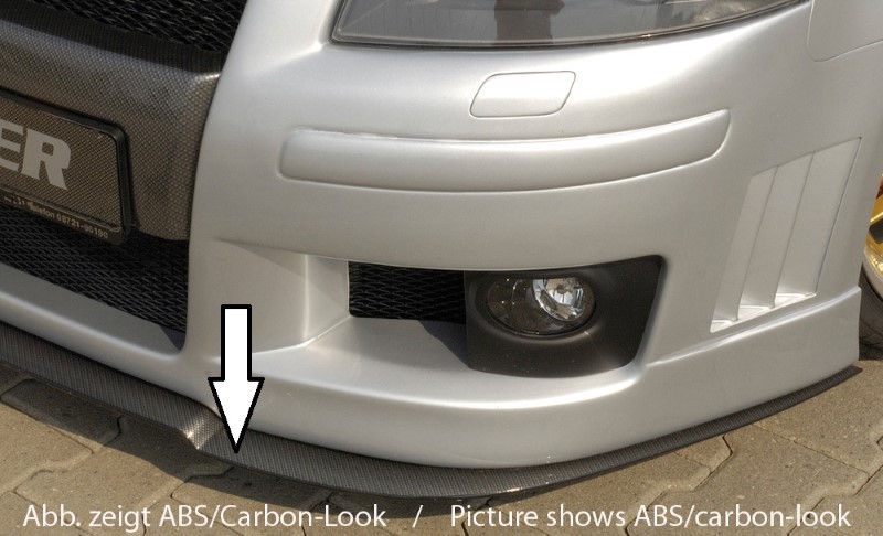 Spoilerzwaard voor Voorbumper passend voor Audi A3 8P R-frame Rieger