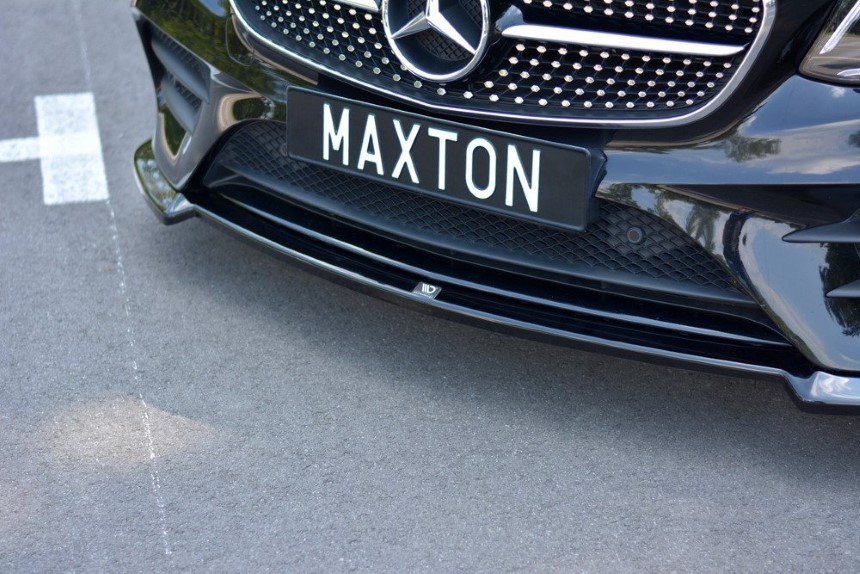 Voorspoiler passend voor Mercedes E W213 Coupé AMG-Line Maxton Design glans zwart V.2