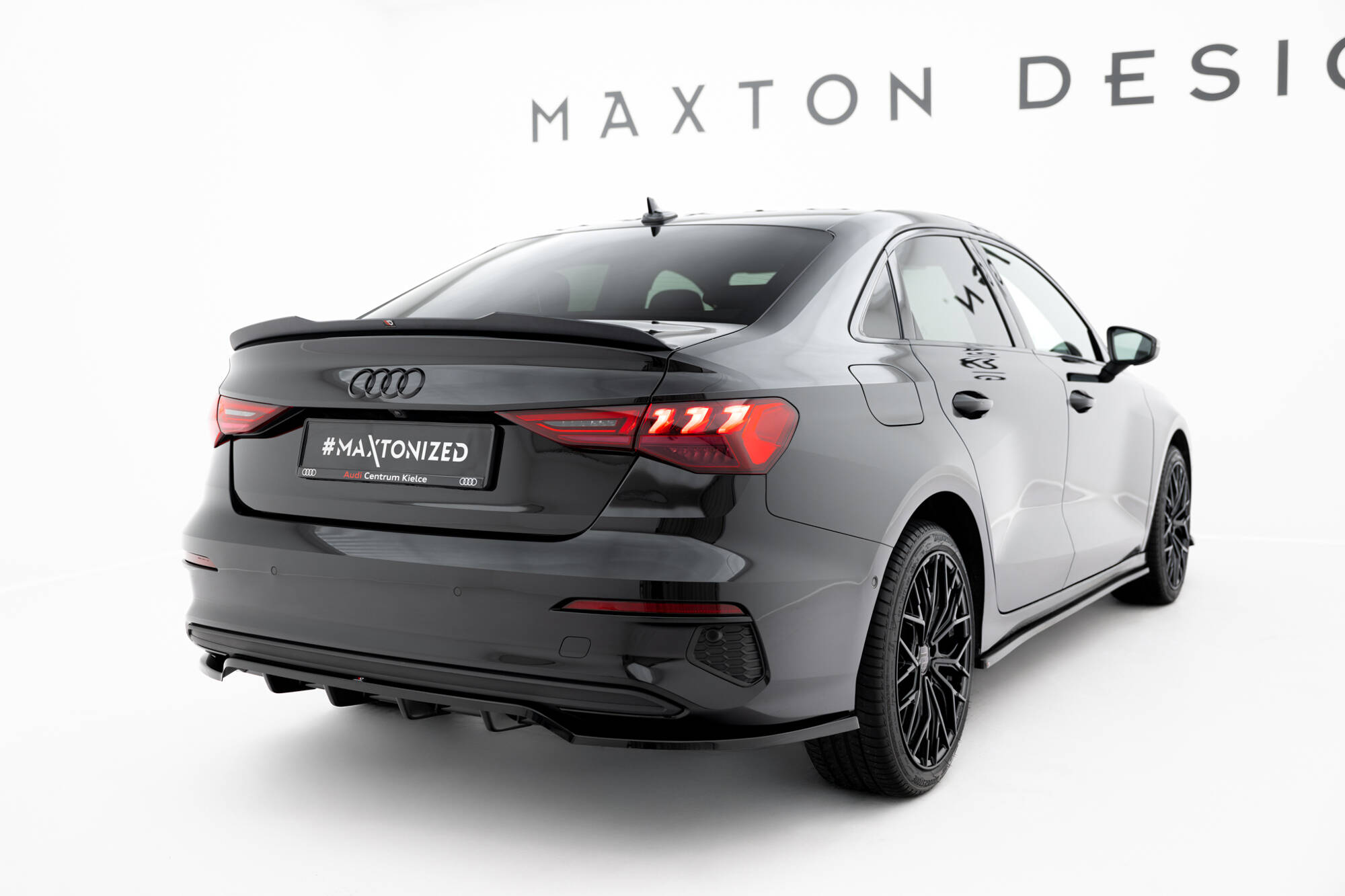 Achter Diffuser Audi A3 Sedan 8Y Maxton Glanzend zwart