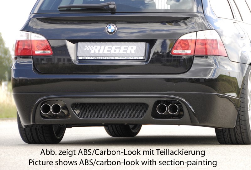 Achterbumper Diffuser Carbon BMW E61 met ABE Rieger