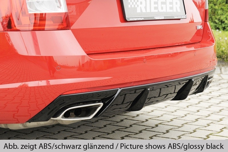 Achterbumper Diffuser Carbon-look Rieger Skoda Octavia RS 5E met trekhaak