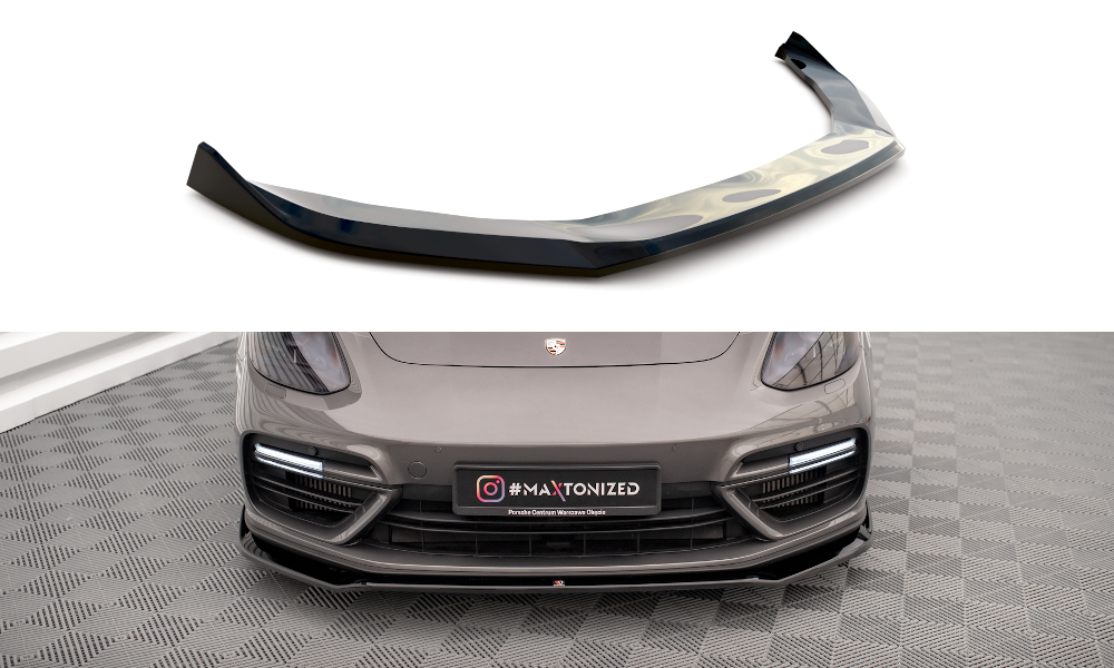 Voorspoiler V.2 Porsche Panamera E-Hybrid 971 Maxton Glans Zwart