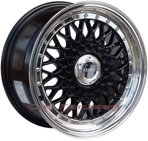 Lenso Wheels BSX 8x15 zwart 4x100 ET25 Velgen