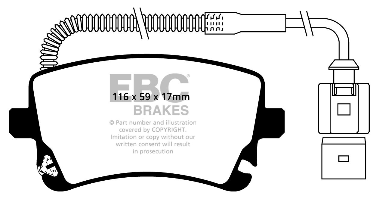 EBC Brakes AUDI S6 4F 5.2 2006-.. Remblokken achterzijde yellows