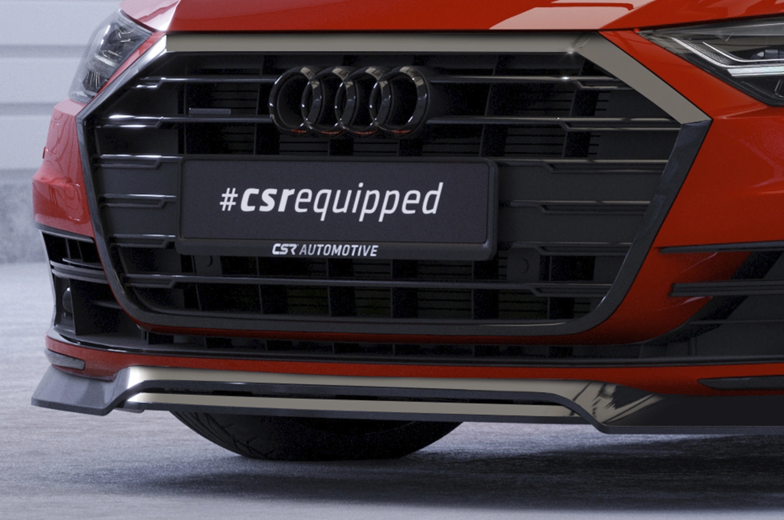 Voorspoiler passend voor Audi A8 (D5) Glans Zwart (2017–2021) CSR