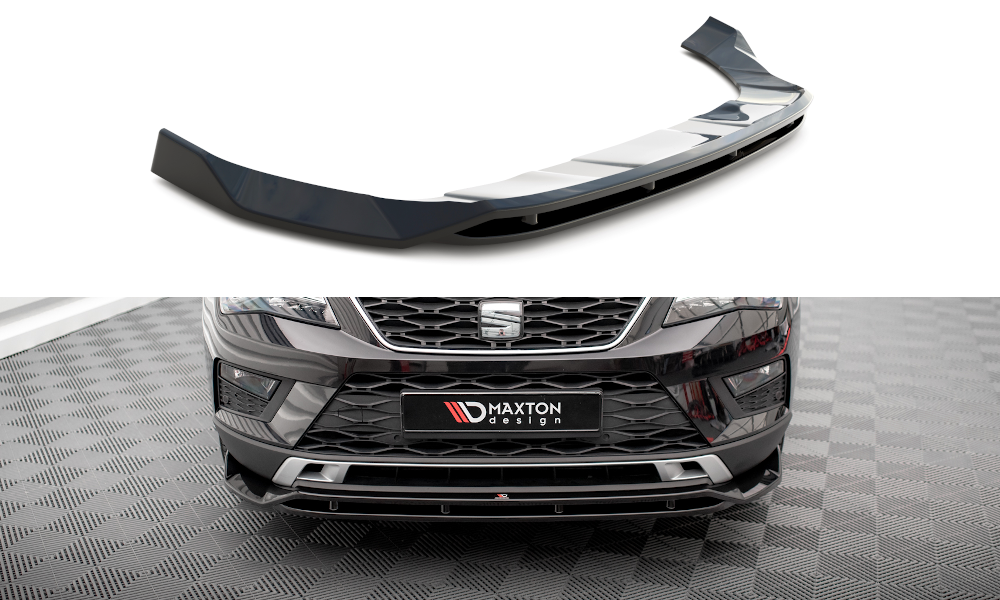 Voorspoiler passend voor Seat Ateca Mk1 Maxton Glans Zwart