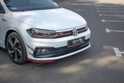 Voorspoiler passend voor VW Polo MK6 GTI Glans Zwart