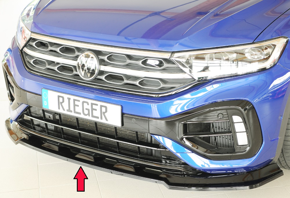 Voorspoiler passend voor VW T-Roc A1 R/R-line 2022- Rieger Glossy black