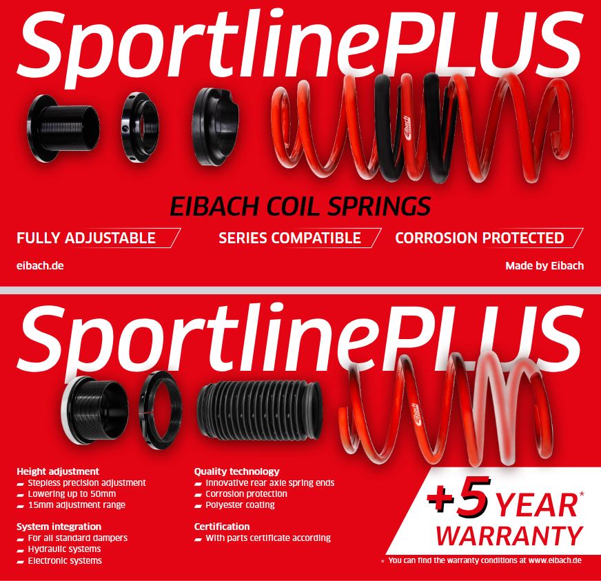 Eibach sportlinePLUS Verlagingsveren Seat LEON (KL1, KU1) 1.0 TSI, 1.0 TSI Mild-Hybrid, 1.0 eTSI,1.5 TSI, 1.5 eTSI