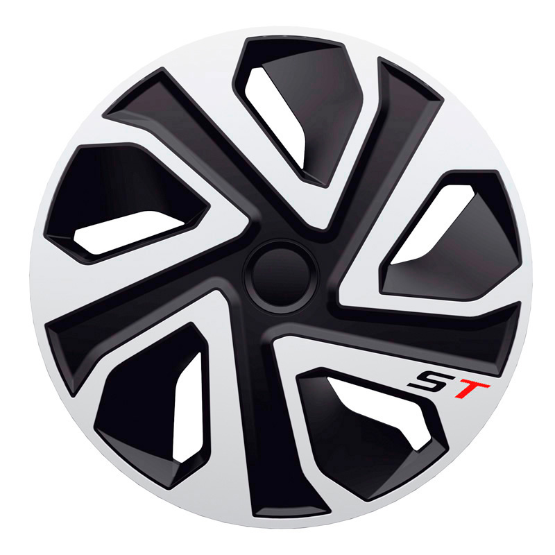 4-Delige J-Tec Wieldoppenset ST 19-inch zilver/zwart