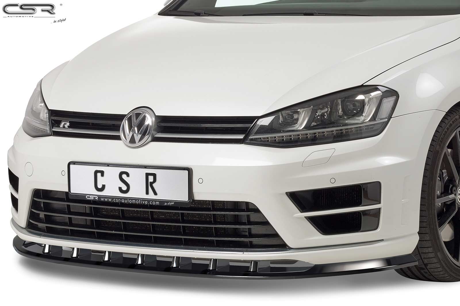 Voorspoiler passend voor VW Golf 7 R Glans Zwart – 2013–2017