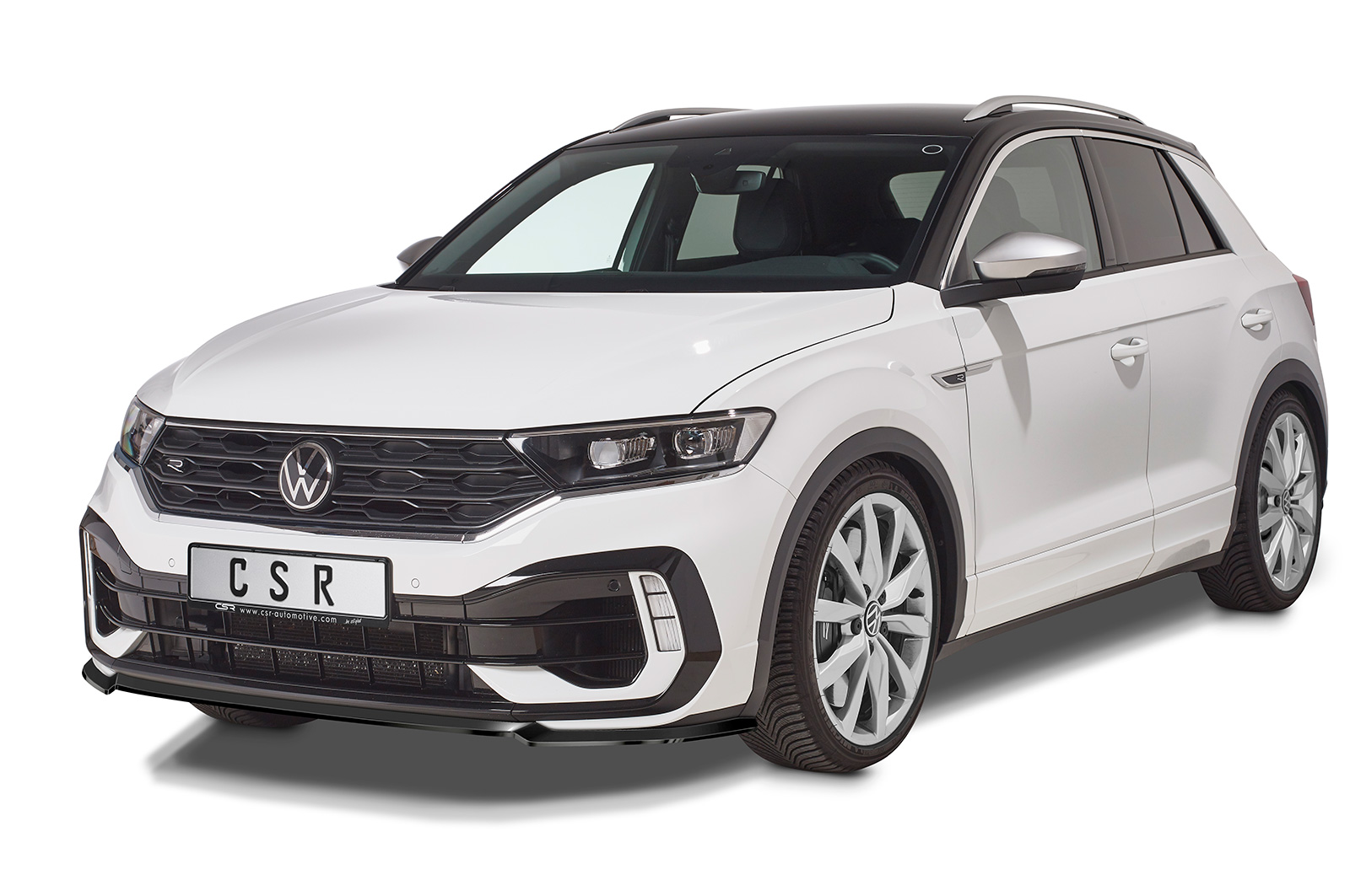 Voorspoiler passend voor VW T-Roc (A1) R CSR glans Zwart