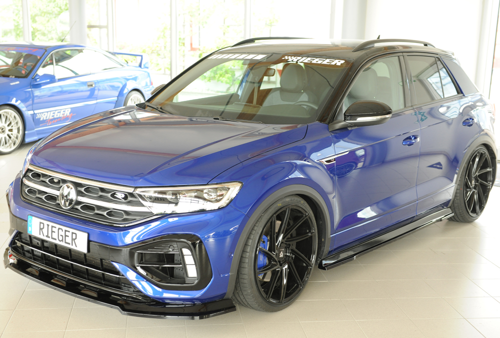 Voorspoiler passend voor VW T-Roc A1 R/R-line 2022- Rieger Glossy black