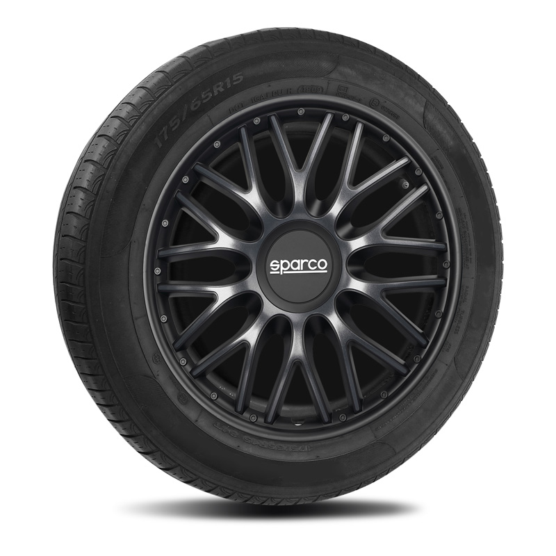 Sparco Wieldoppen Roma - 13-inch - Grijs/Zwart - Set van 4 stuks