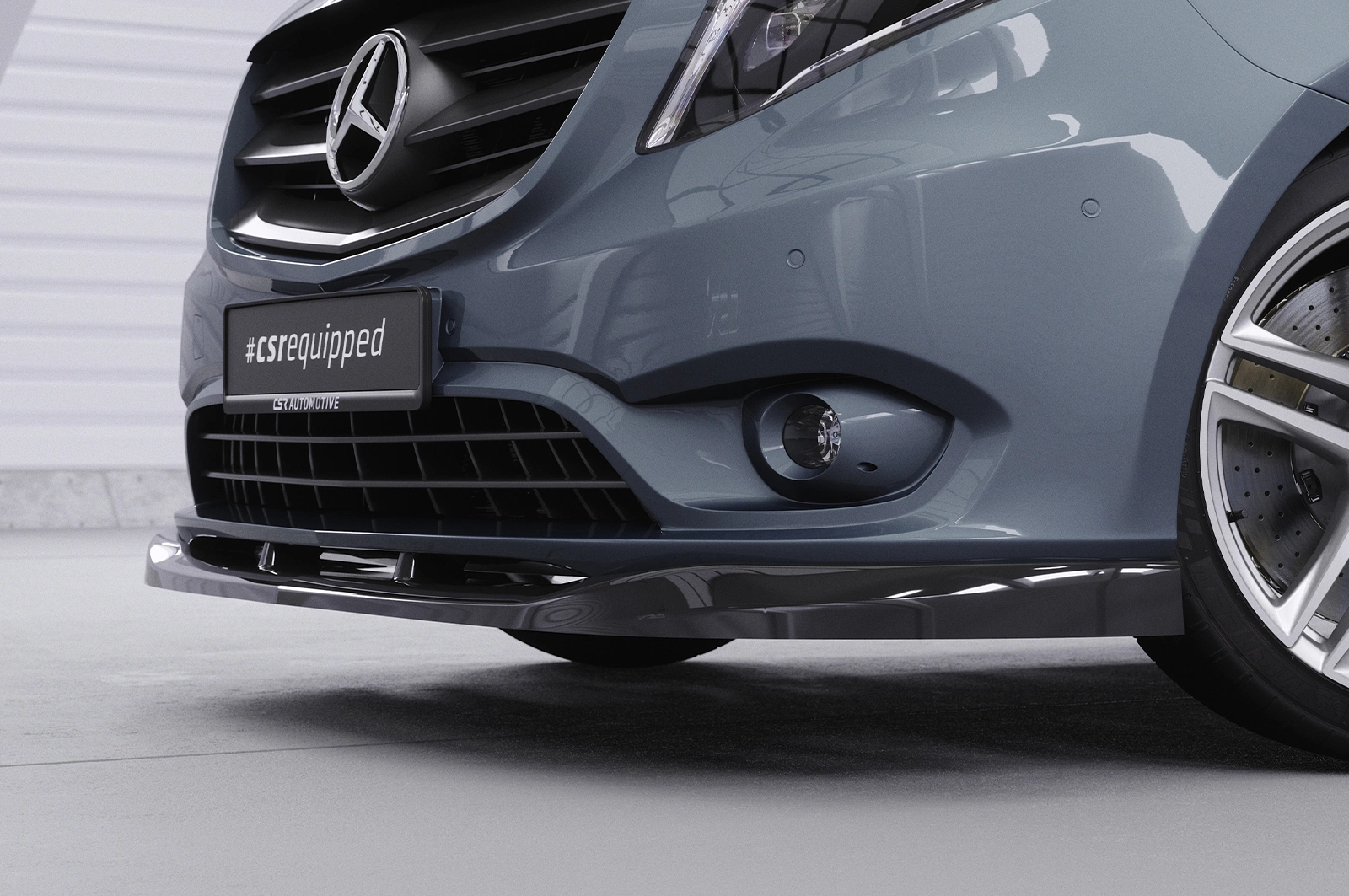 Voorspoiler passend voor Mercedes-Benz Vito 447 glans zwart 2014–2023