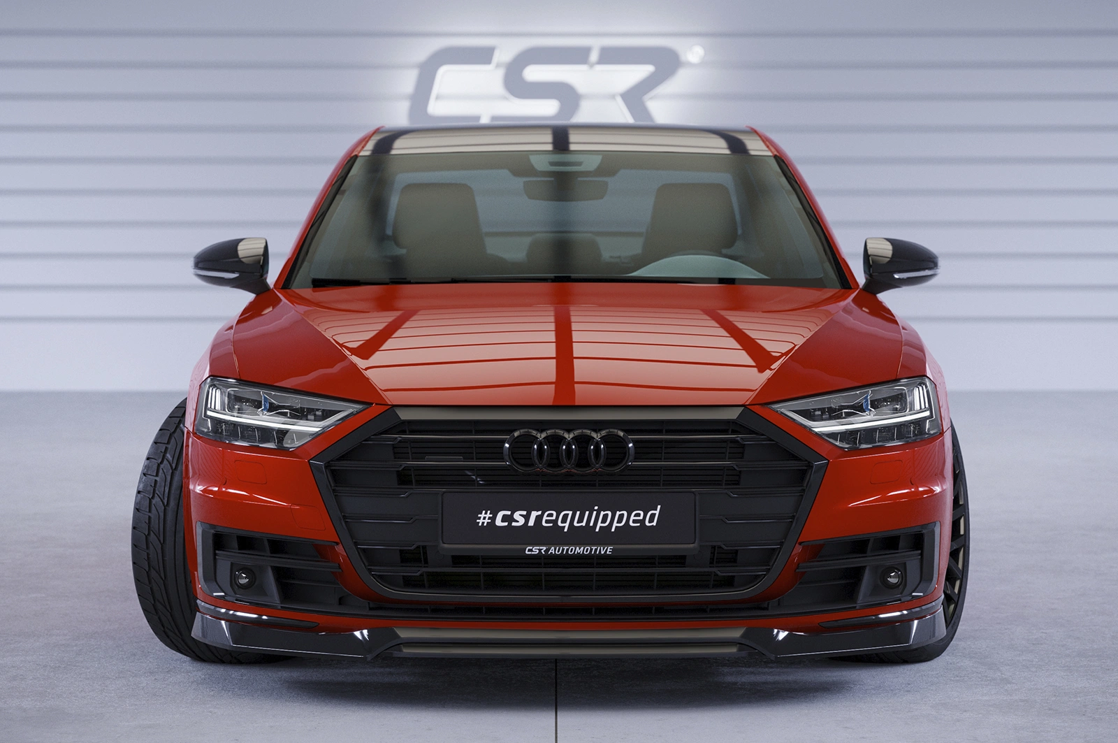 Voorspoiler passend voor Audi A8 (D5) Glans Zwart (2017–2021) CSR