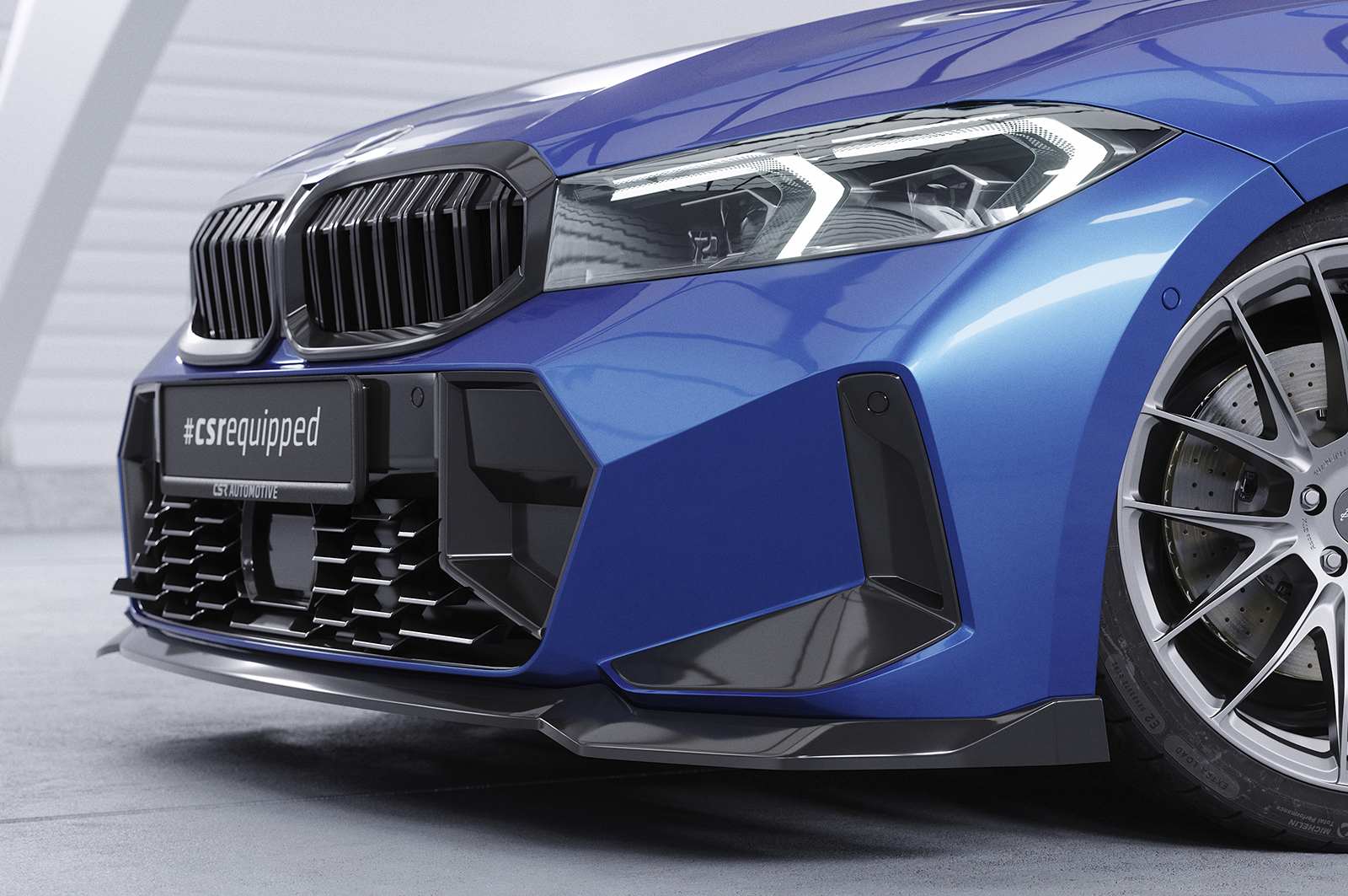 Voorspoiler passend voor BMW 3 Serie M Pakket LCI G20 / G21 CSR Glans Zwart