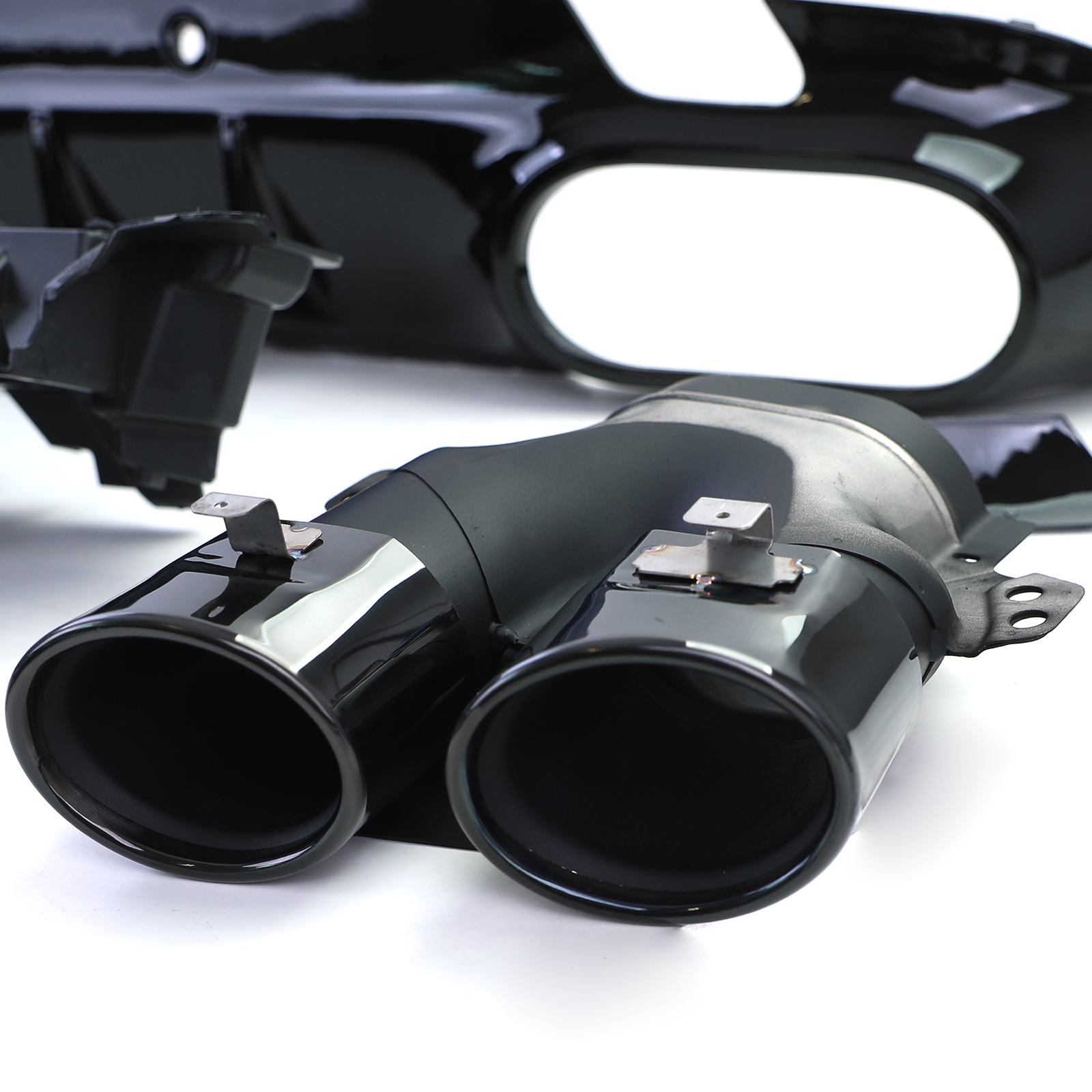 Diffuser passend voor Mercedes CLS C257 17- AMG Look Zwart