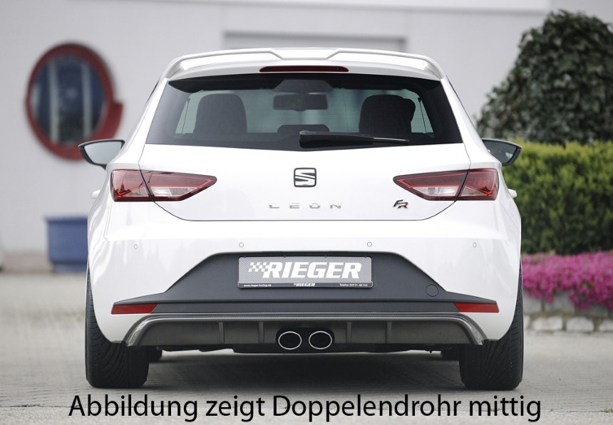 Diffuser passend voor Seat Leon F5 FR Rieger dubbele uitlaat links + rechts carbon-look