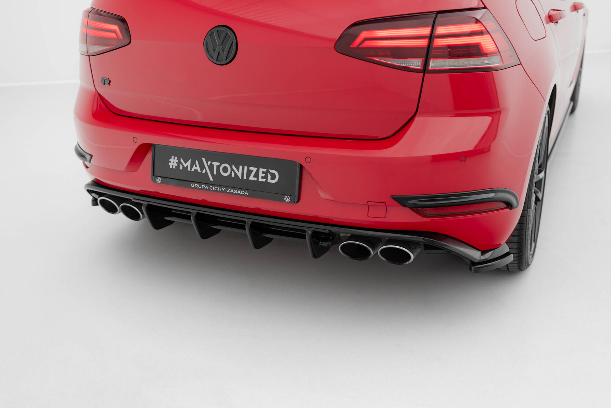 Achter Diffuser passend voor Volkswagen Golf R Hatchback R MK7 Facelift Maxton Glanzend zwart