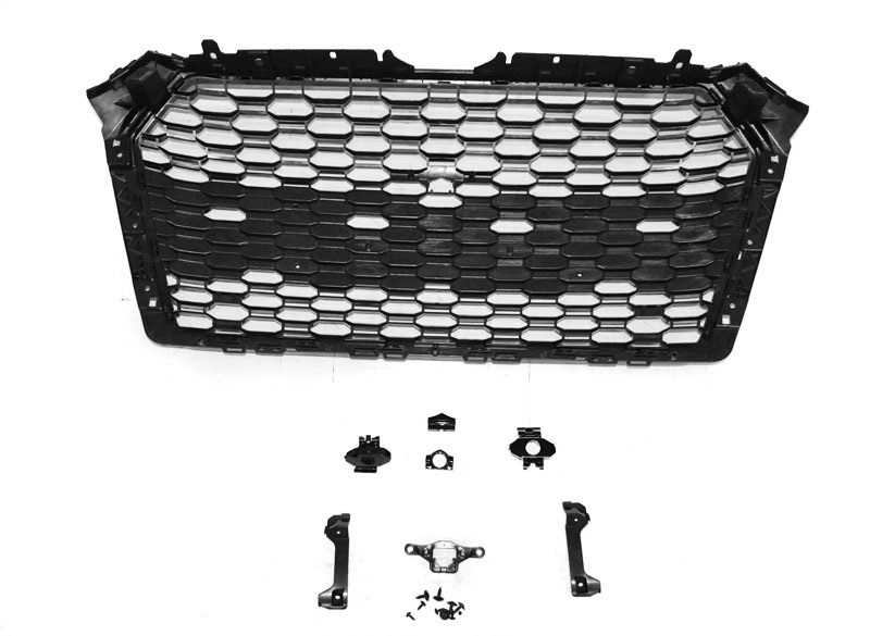 Grill passend voor Audi A4 B9 2015-2019 RS4 Look Glans Chroom/Zwart PDC