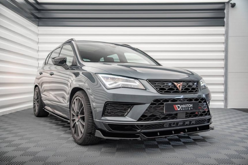 Voorspoiler passend voor Cupra Ateca Maxton Design glans zwart V.1