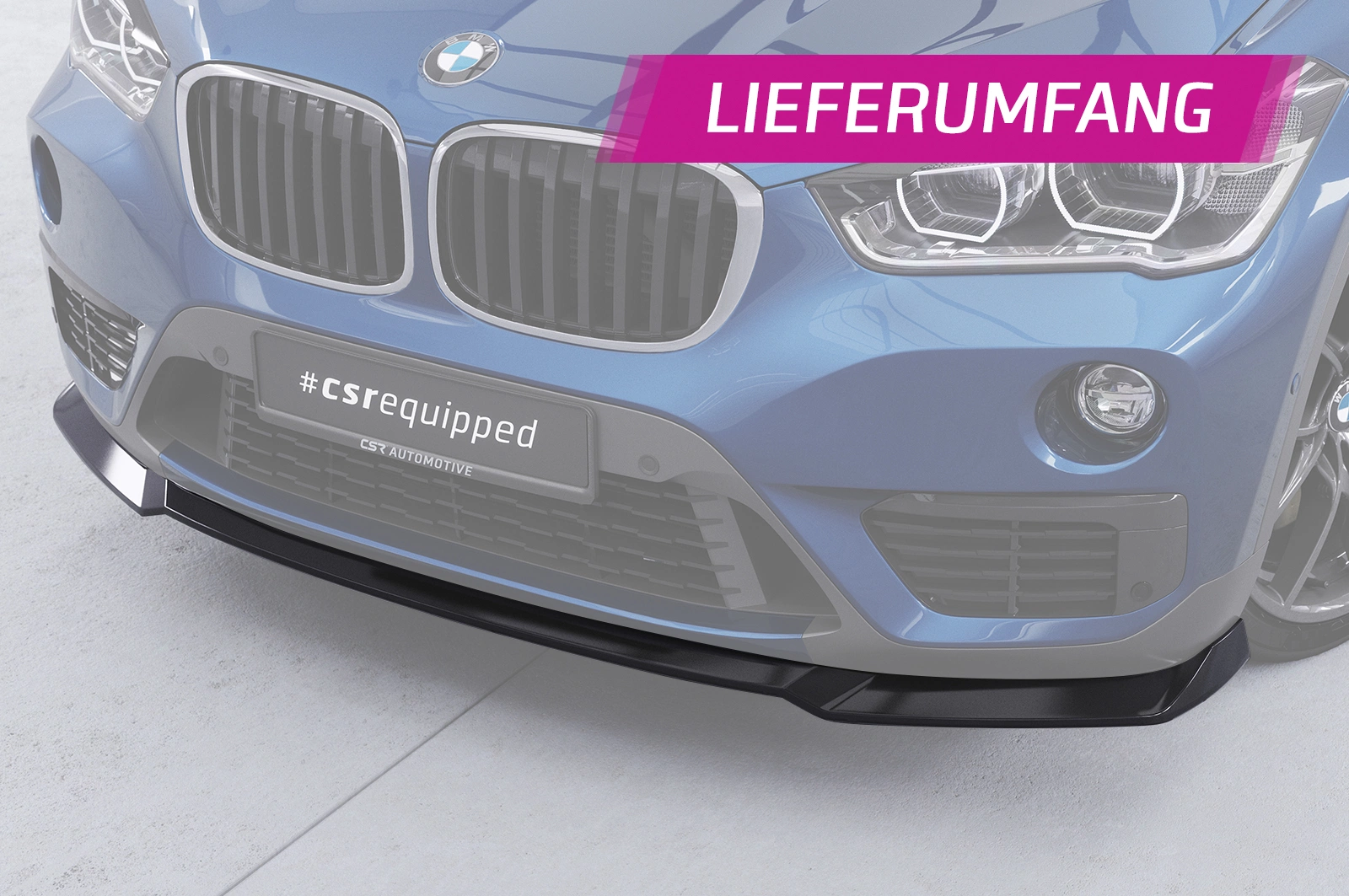 Voorspoiler passend voor BMW X1 (F48) glans zwart – CSR Automotive