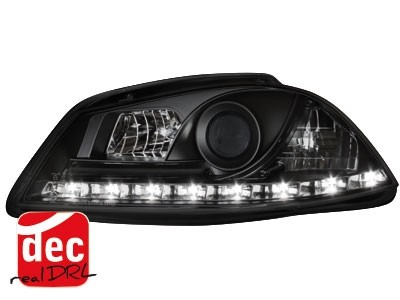 Koplampen passend voor Seat Ibiza 6L/Cordoba 03-08 Devil Eyes real DRL LED Zwart