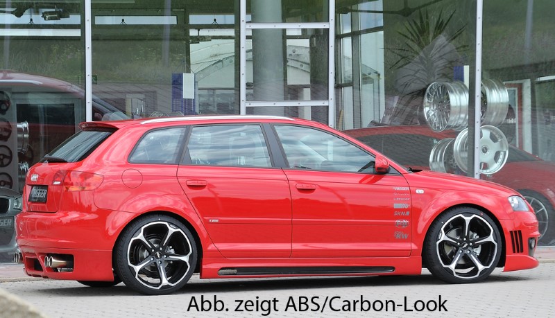 Zijskirts passend voor Audi A3 8P Sportback 3-5 Deurs Rieger met uitsnede