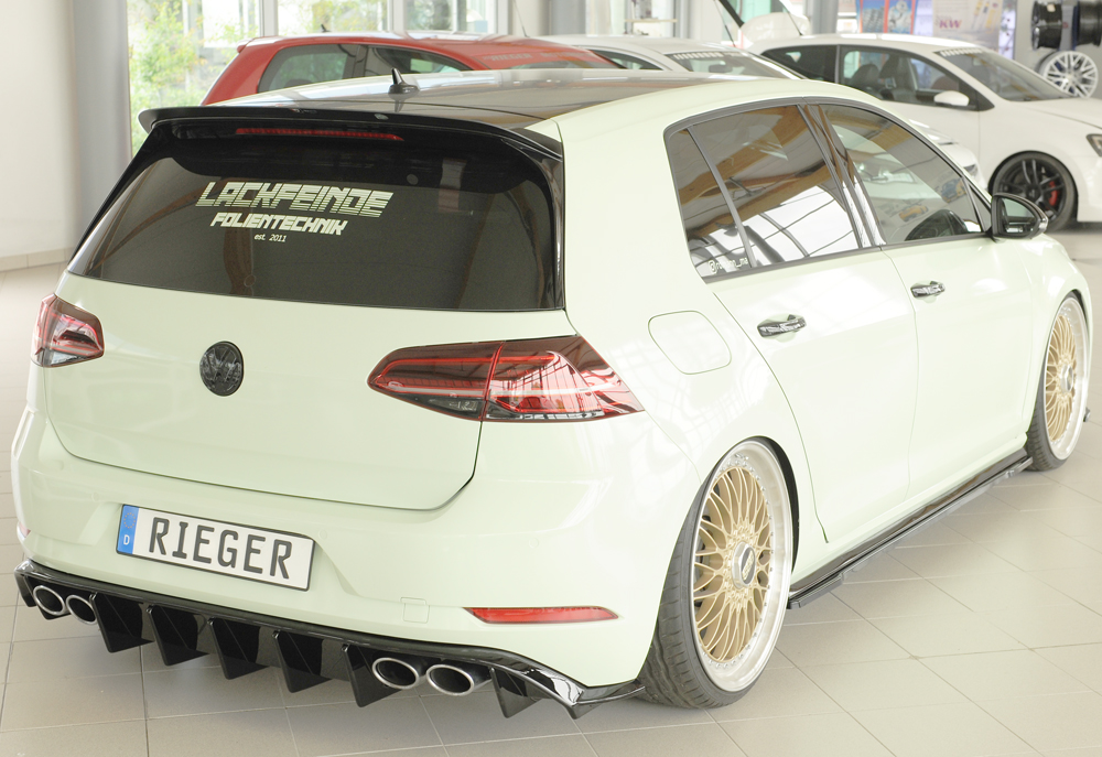 Diffuser passend voor Volkswagen Golf 7 R FL Rieger Glans Zwart