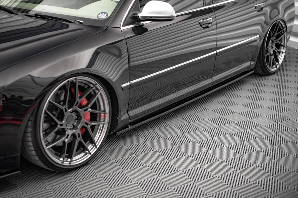 Zijskirts passend voor Audi S8 D3 Glanzend Zwart