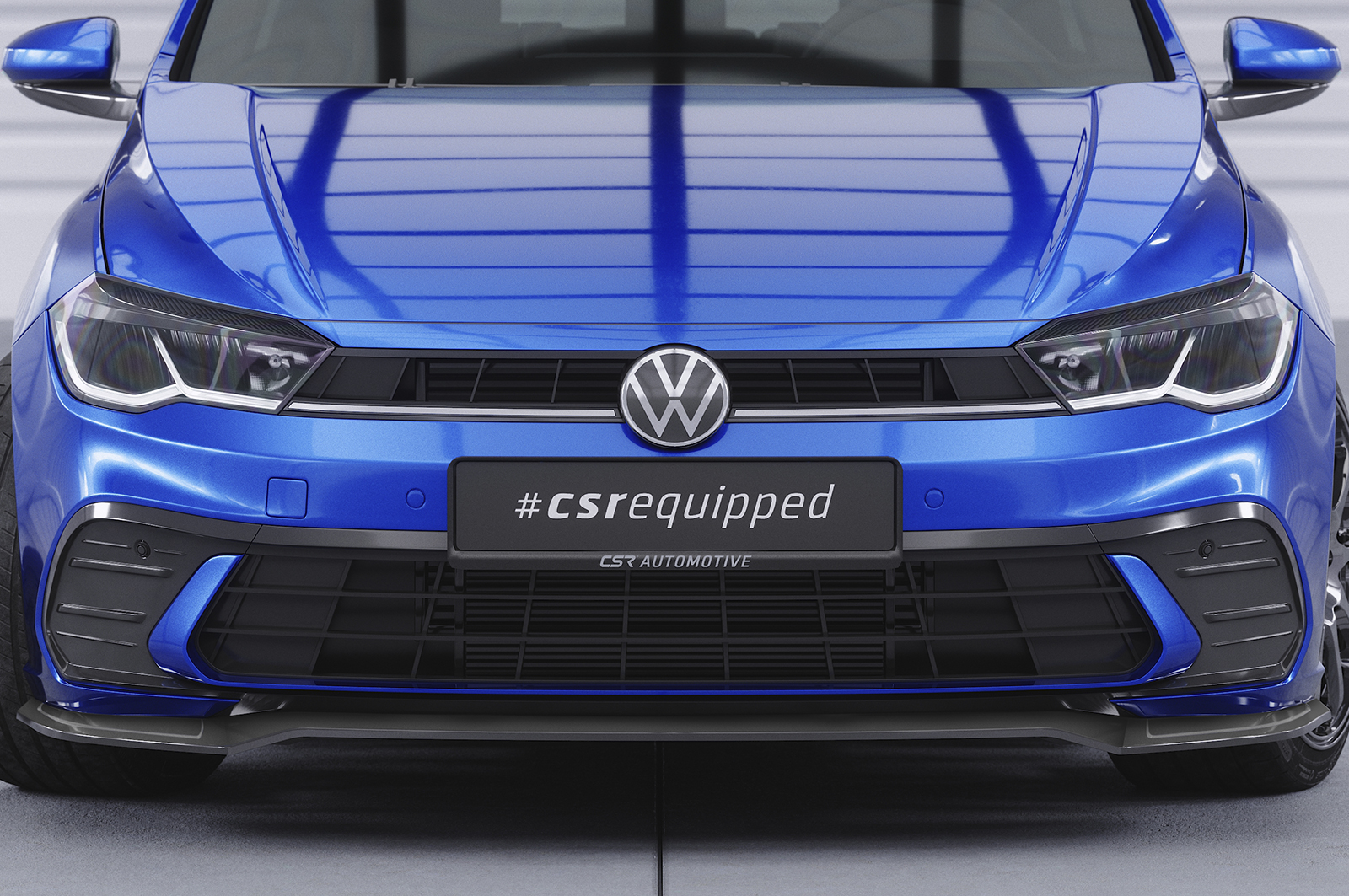 Voorspoiler passend voor Volkswagen Polo AW 2G FL CSR Glans Zwart