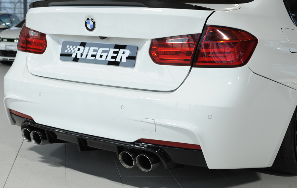 Achter Diffuser passend voor BMW 3 serie F30/F31 2012-... Zwart Glans Rieger