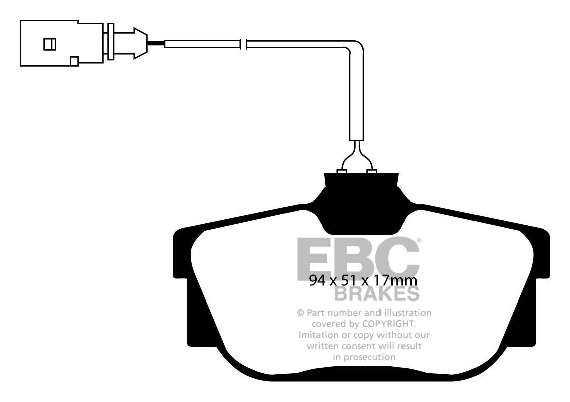 EBC Brakes SEAT Alhambra 1.9 TD 4x4 2000-2010 Remblokken achterz