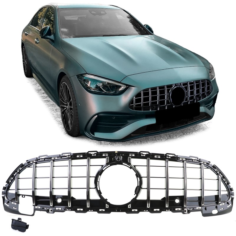 Grill passend voor Mercedes C-Class W206 (21-..) GT Look Chroom Zwart