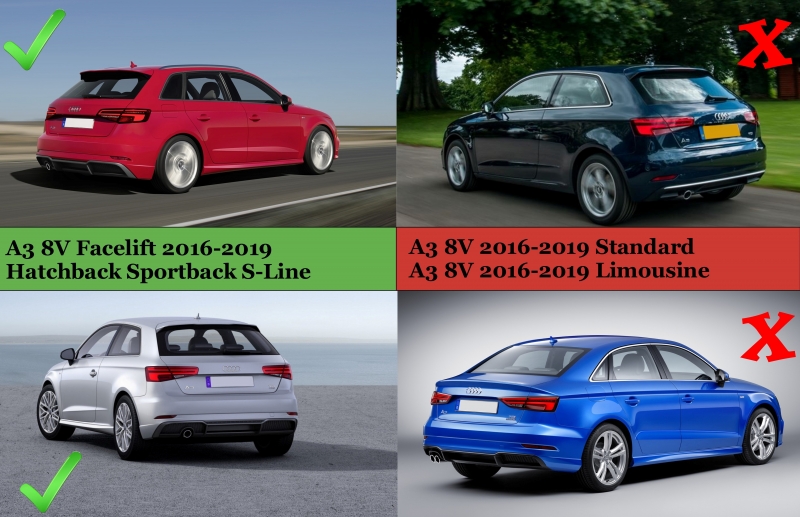 Diffuser passend voor Audi A3 8V Hatchback 2016-2019 Diffuser S-Line