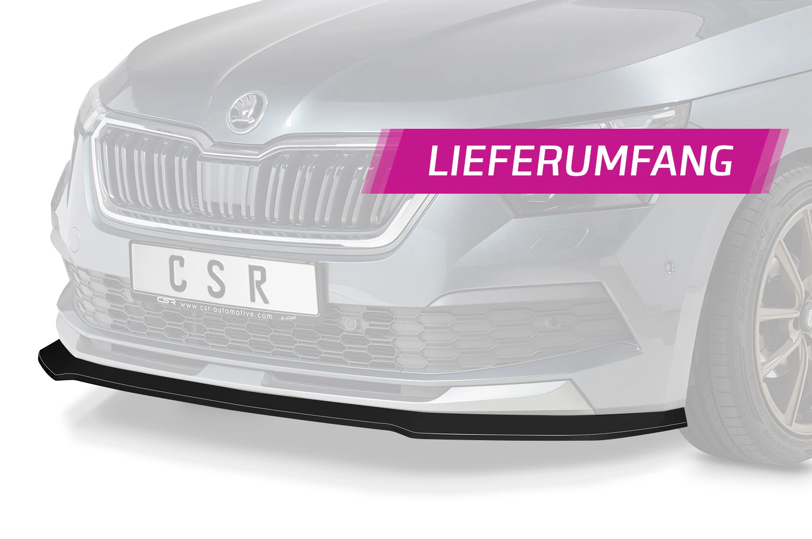 Voorspoiler passend voor Skoda Kamiq Glans Zwart – CSR Automotive