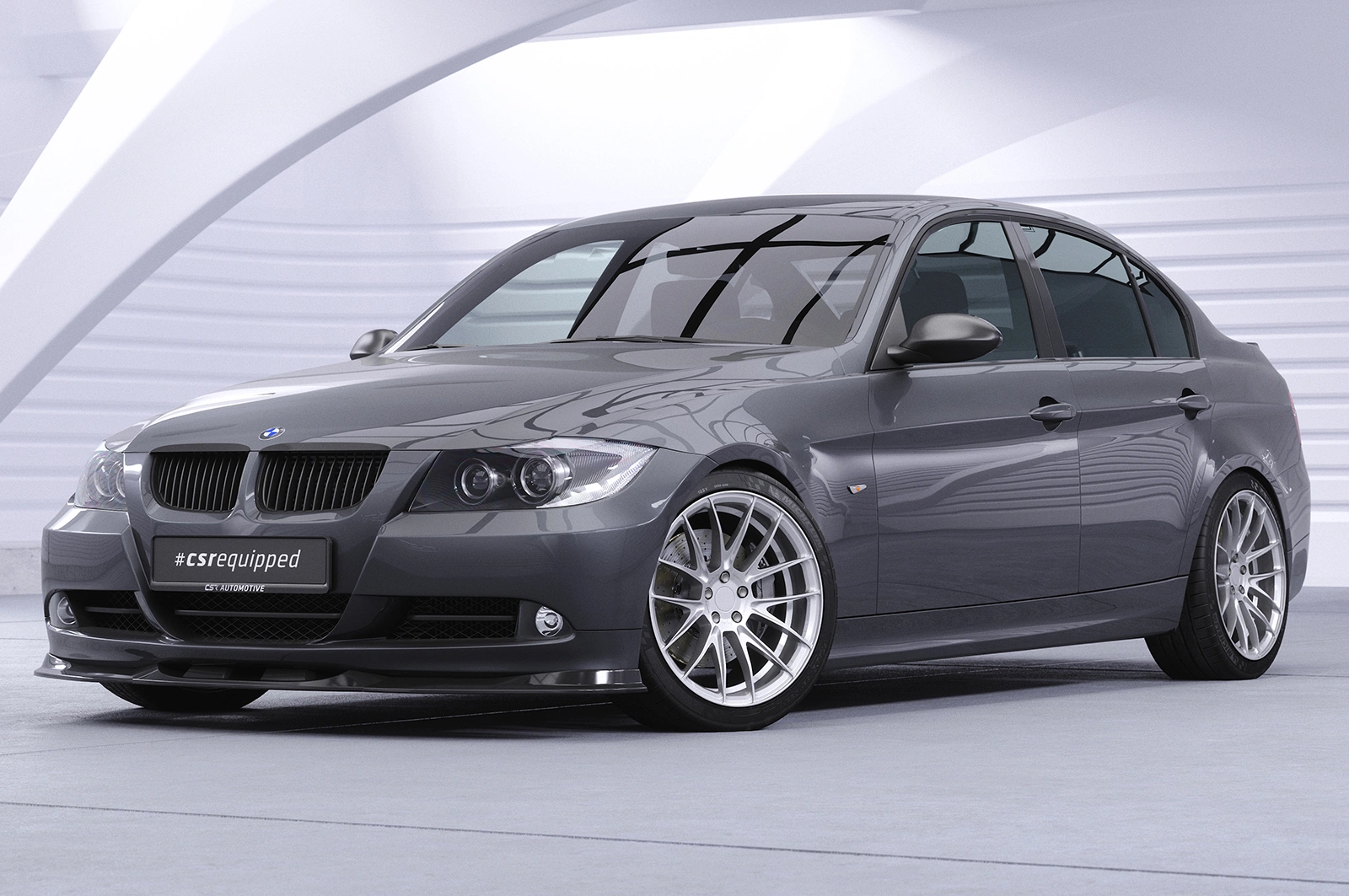 Voorspoiler passend voor BMW 3er (E90/E91) Limousine en Touring Glans Zwart – CSR Automotive