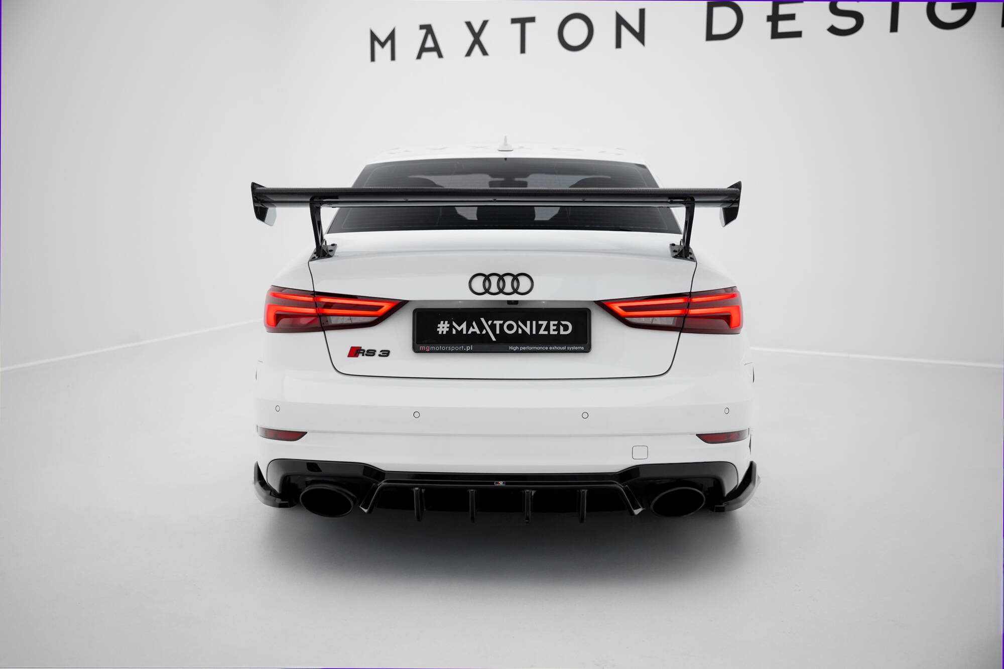 Carbon Spoiler passend voor Audi A3 / A3 S-Line / S3 / RS3 Sedan 8Y / 8Y Facelift Maxton Glanzend zwart