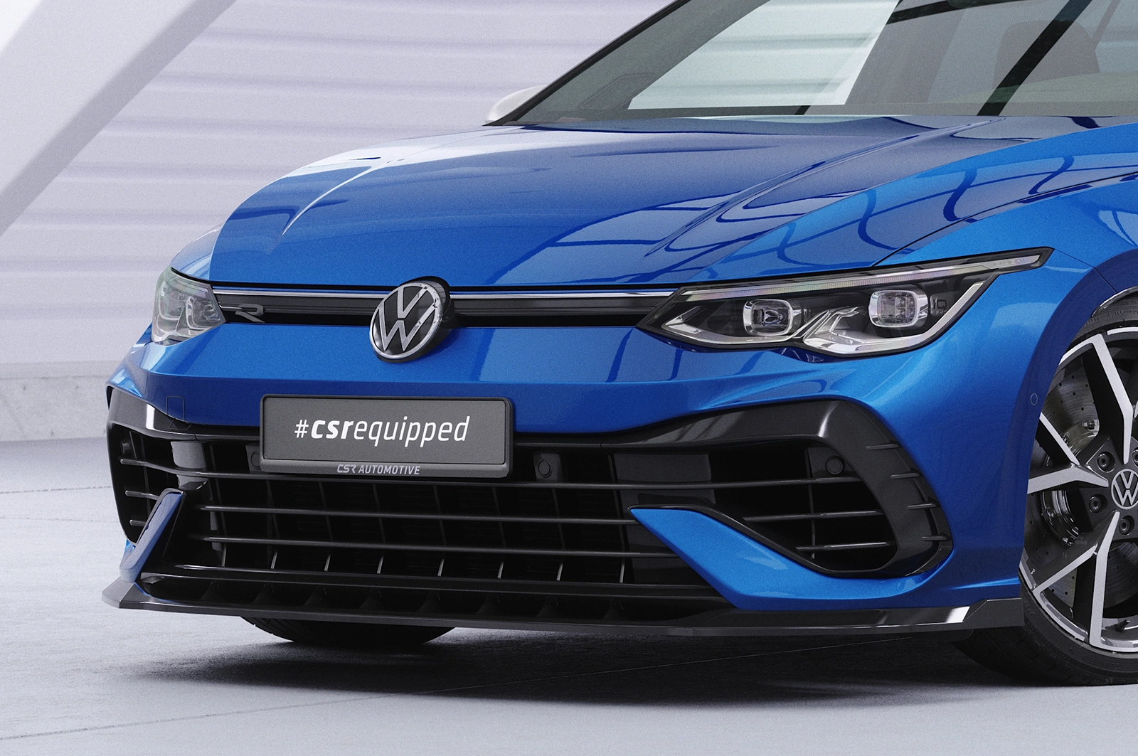 Voorspoiler passend voor VW Golf 8 (CD) R glans zwart