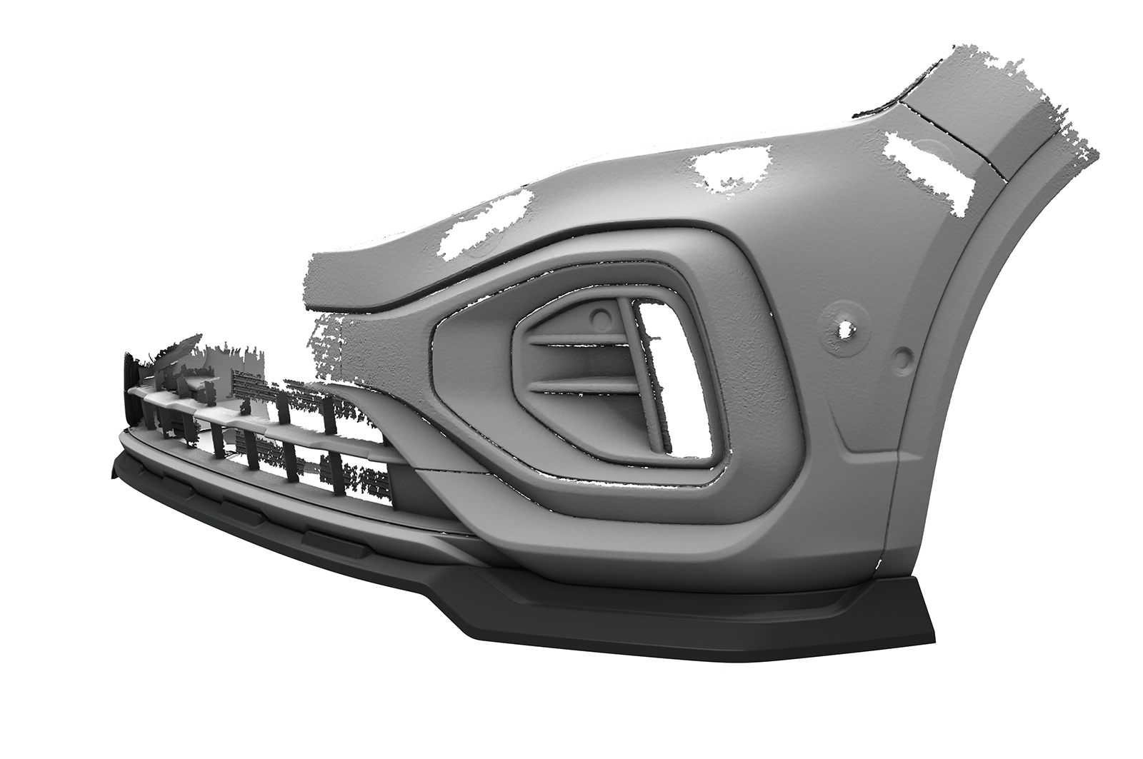 Voorspoiler passend voor VW T-Roc (A1) R-Line Glans Zwart Facelift - CSR Design