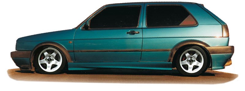 Zijskirts passend voor VW Golf II 4-Deurs met GTI uitsnede Rieger
